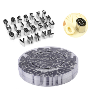 Juego de Cortadores de Galletas de Acero Inoxidable 430 con Letras y Números para Decoración de Pasteles y <span class=keywords><strong>Fondant</strong></span>, Venta Caliente - Product Image 1