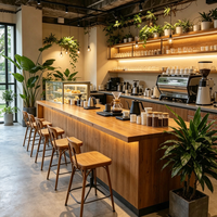 Comptoir de bar de café de luxe sur mesure, design d'intérieur avancé