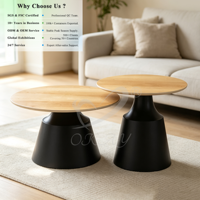 Table d'appoint conique sur mesure ODM/OEM avec support métallique et plateau résistant à l'usure, idéale pour la décoration d'appartement, table basse certifiée