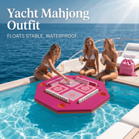 Tapis de table de mahjong flottant américain moderne de luxe - Imperméable, antidérapant, pliable, portable, écologique, pour 4 joueurs, poker à domicile