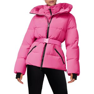 Chaqueta de Esquí para Mujer Fisoew, con Capucha, Aislada, Impermeable, Acolchada, con Cinturón, para Invierno y Nieve - Product Image 1