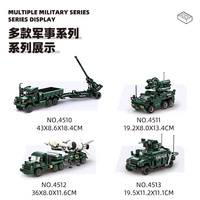 Série militaire WW2 camion obusier réservoir Missile véhicule assembler MOC modèle enfants garçon bloc de construction ensemble jouet en plastique 4510-4513