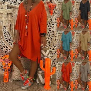 เดรสยาวคอกลมทรงหลวมแขนยาวหรูหราสไตล์ทางการสำหรับผู้ใหญ่ - Product Image 3