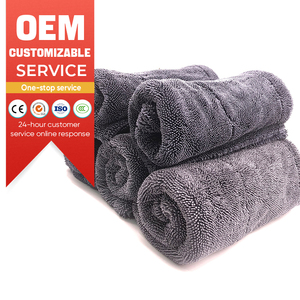<span class=keywords><strong>Serviette</strong></span> de Séchage Rapide en Microfibre à Boucles Torsadées, Sans Bord, Très Absorbante, pour le Soin et le Détailing Automobile, 1200gsm 1400gsm - Product Image 1