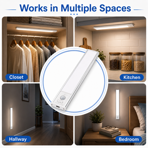 Lumière de placard sans fil ultra-mince en aluminium de 25 cm avec détecteur de mouvement, super lumineuse, à intensité variable, rechargeable, LED sous-placard, OEM ODM - Product Image 5