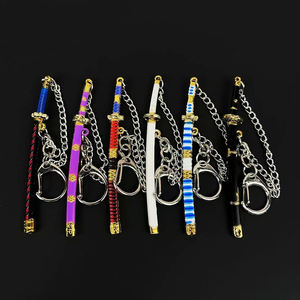 سلسلة مفاتيح على شكل سيف زورو من الأنيمي، طول 9 سم، نموذج سلاح معدني من ون بيس، قلادة كاتانا يابانية للزينة، الأكثر مبيعًا - Product Image 3