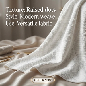 Tessuto <span class=keywords><strong>a</strong></span> Rete Jacquard 3D Bianco con Motivo <span class=keywords><strong>a</strong></span> <span class=keywords><strong>Righe</strong></span> in Rilievo, Alta Elasticità, Tessuto Traspirante Morbido ed Elastico per Abiti - Product Image 1