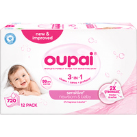 12 paquets de 60 lingettes pour bébé, formule pure, testées sans chlorure de benzalkonium, lingettes sans plastique