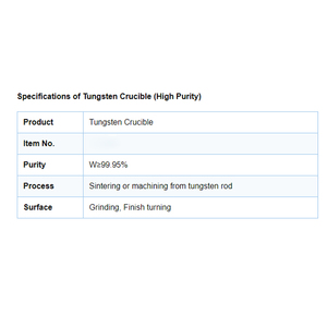 Nhà máy tùy chỉnh thiêu kết vonfram nồi nấu cho tan chảy - Product Image 3
