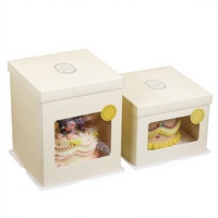 Boîte à gâteau d'anniversaire carrée transparente à double couche extra haute de 6 à 12 pouces, boîte d'emballage alimentaire personnalisée, usage industriel