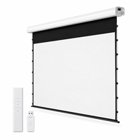 Écran de projection motorisé de 84, 100, 120, 150, 200 pouces, boîtier en fer, écran de projection électrique en fibre de verre blanc mat pour la maison et le bureau
