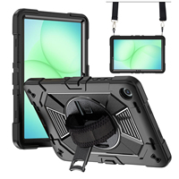 Étui de tablette robuste antichoc pour Samsung Tab A9+/ Tab A11+ avec bandoulière, coque de protection robuste en silicone PC à 3 couches