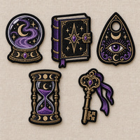 Patchs brodés APEX Mystic Magic, logo personnalisé, motif Halloween, broderie 3D en satin, patch brodé thermocollant