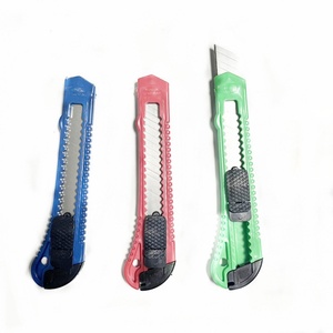 Factory Price Bottom Automatic <b>Lock</b> 18mm Snap-Off Replacement Blades PS Material School & Office Use <b>Knife</b> Cutter Paper Cutter - Product Image 3