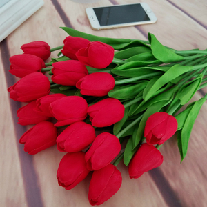 <span class=keywords><strong>Tulipanes</strong></span> de seda artificial Real Touch flor PU estilo Natural boda hogar Navidad Día DE LA MADRE Pascua graduación decoraciones regalo - Product Image 2