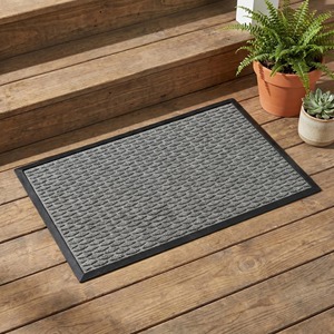 Teshu Doormat Rectangular Absorbent Indoor Entryway Mat Gray 26YH0025 - Product Image 1