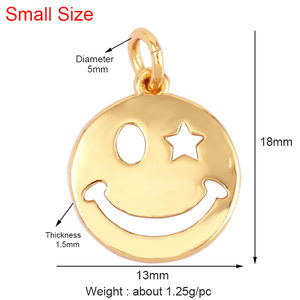 Ciondolo con Espressione Facciale Felice e Piangente, Emoticon d'Amore 'Chiamami', in Colore Oro, Accessori per Creazione di Gioielli, Collane e Bracciali L92 - Product Image 4