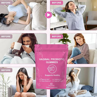 Vente en gros de gommes aux fruits probiotiques personnalisées avec logo pour femmes, formule naturelle de microbes, 60 pièces, complément alimentaire quotidien pour adultes