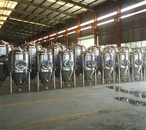 Tangki fermenter bir kerucut dengan jaket pendingin 1000l 2000l