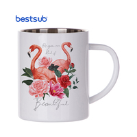 BestSub — tasse à eau de 450ml, 15 oz, Sublimation, en acier inoxydable, thé, bière, tasse de voyage, vente en gros