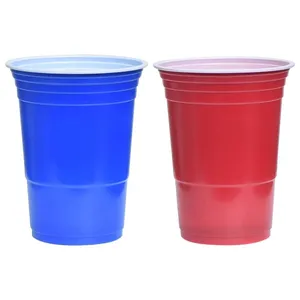 16oz blu monouso Drinkware per caffè birra Pong e succo personalizzato colorato per le occasioni Festive bicchieri di plastica per feste - Product Image 5