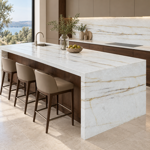 Dalle de quartzite blanc cristallin brésilien de luxe, pierre naturelle pour villa, hôtel, salle de bain, cuisine, comptoir, mur, sol - Product Image 2