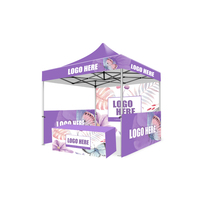 Leichtes, kompaktes, zusammenklappbares Zelt, einfach zu montierender 3x3 Messestand-Pavillon mit individuellem Logo, Dach und Markise, ausziehbar für den Außenbereich, 10x10 Fuß