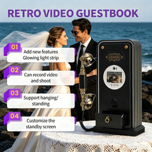 Telefono Video Retrò Antico per Guestbook, Personalizzabile, Registratore Audio Video HD 1080P per Matrimoni Anniversari Feste, Memoria 32GB - Product Image 5