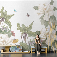 Peinture Murale Nature Effet 3D, Décoration Murale Fond d'Écran Feuilles Vertes Tropicales Feuilles de Bananier pour Chambre à Coucher