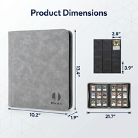 Porte-cartes personnalisé en daim avec fermeture éclair, 9 pochettes pour cartes à collectionner double face, album de rangement pour PKM MTG TCG