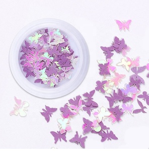 Nuevos productos Colorful 3D Glitter Butterfly Nail Art Glitter Nail Sticker para decoración de uñas - Product Image 3