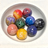 Perles rondes en acrylique teintées en spirale avec paillettes étoilées, pour DIY, stylos à perles, porte-clés, pendentifs de sac, ornements faits à la main, accessoires, vente en gros