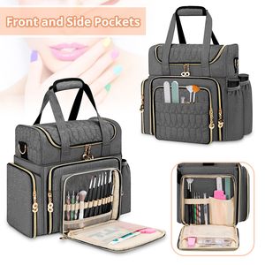 Voyage personnalisé femmes 48 bouteilles Nail Tech transport organisateur vernis à ongles sac <span class=keywords><strong>de</strong></span> rangement - Product Image 3