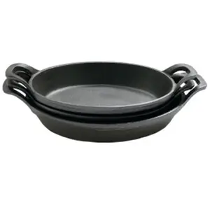 Chuihua Cheap Price Cast iron pan set iron dish pans mini pans & pots with two era handle Vegetable Oil Fish Plate With Handle