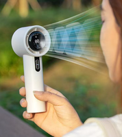 Nouveauté : Ventilateur de bureau USB rechargeable, mini ventilateur portable d'extérieur avec affichage numérique