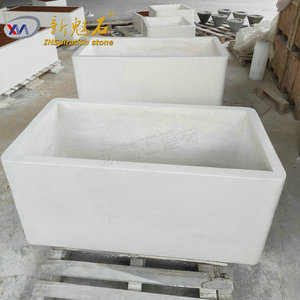 Nueva Jardinera Decorativa de Hormigón para Exteriores, Modelo Magic Stone White GRC, con Diseño de Flores - Product Image 3