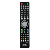 Remote Control TV Universal HUAYU RM-L1599 PRO dengan Kontrol Sentuh LED, 2 Baterai AAA, 58 Tombol, Jangkauan 10m untuk Semua TV