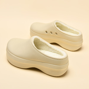 Women's Winter Slippers EVA Fleece Lined Non Slip Warm <b>Closed</b> <b>Toe</b> Slip On Cotton Shoes For Couples - Product Image 3