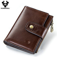 Dompet Pintar Pria Baru Model Pendek Sederhana Anti Hilang Dompet Koin Kulit Sapi Lapis Pertama Multi-kompartemen