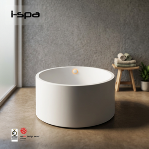Bañera Acrílica Independiente I-SPA CALM 01, Blanca, sin Juntas, con Hidromasaje, Drenaje Central, para Hotel, Apartamento, Villa - Product Image 2