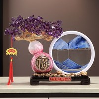 Adorno de Resina Epoxi Ziqi Donglai, Calabaza Esculpida Artística, Árbol de la Fortuna, Arte Folclórico Coleccionable, para Sala de Estar, Mueble de TV, de Alta Gama