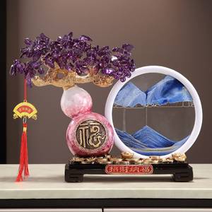 Resina epoxi Ziqi Donglai, adorno artístico esculpido de calabaza, fortuna para árbol de la sala de estar, mueble de TV, regalo de inauguración de la casa de gama alta - Product Image 5