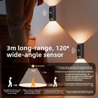 Lampe murale LED à induction corporelle, rechargeable, intelligente, moderne, minimaliste, avec télécommande sans fil et adsorption magnétique, à intensité variable