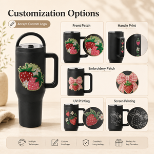 Personalized Stainless Steel Travel <b>Mug</b> with Custom Design <b>Large</b> Handle and Reusable Lid - Product Image 5