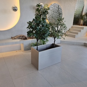 Stainless Steel <b>Square</b> Flower Pots 446L Capacity Drainage Hole Lightweight Durable Eco-Friendly Modern Minimalist Design Floor - Product Image 2