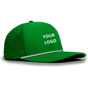 Custom Logo Golf Hat 5-Panel Semi-Curved Brim Perforated Baseball Cap Hard <b>Rope</b> Outdoor Wholesale Golf Caps - Product Image 1