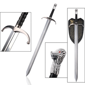Réplica del Arma de Juego de Tronos, Espada Garra Larga de <span class=keywords><strong>Jon</strong></span> <span class=keywords><strong>Snow</strong></span>, Versión Original de TV 1:1, 440ss, con Cabeza de Lobo de Metal - Product Image 1