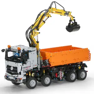 New Technical Building Kits Ki Toy App Remote Control Motorized Arocs Truck ABS Plastic Bricks Mould King 19007 DIY Model Sets