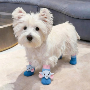 Chaussures pour chien, chaussettes pour chiens de petite et moyenne taille, chaussures d'extérieur pour Bichon Frise, Schnauzer, chaussettes pour animaux de compagnie anti-salissures, antidérapantes, à semelles souples - Product Image 4