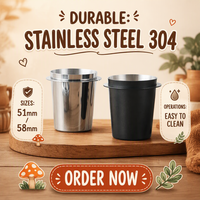 Tasse doseuse en acier inoxydable 304 pour expresso, 51 mm, 58 mm, pour porte-filtre, outil de barista pour moulin à café